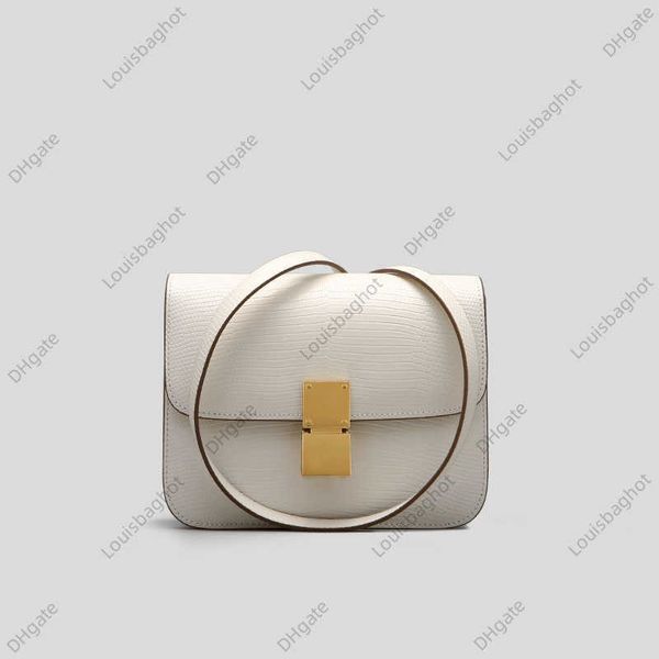 

straight high version lizard pattern tofu bag messenger bag messenger bag box bag commuter armpit bag