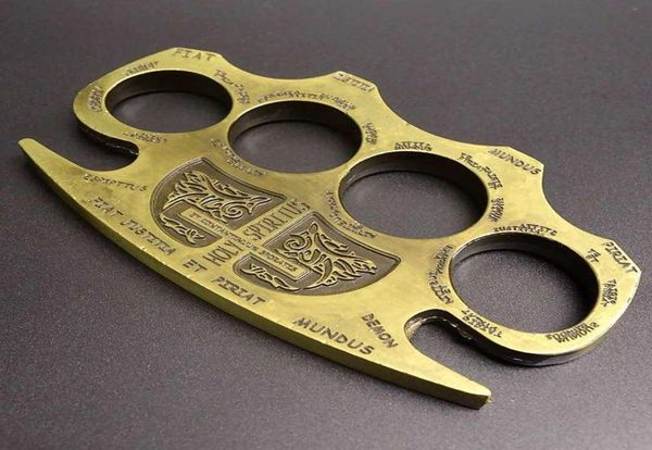 

high hardness hell detective constantine brass knuckle outdoor edc tools knuckles duster buckle break window selfdefense tool84555394516