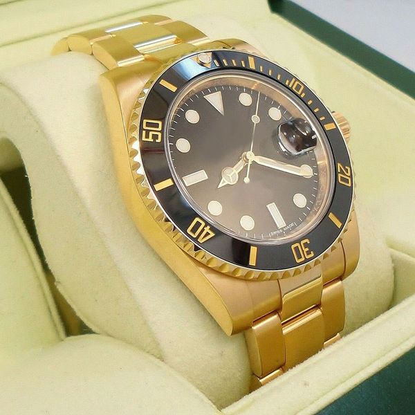 

luxury dj new factory cal.3135 automatic movement 40mm 116618 18k yellow gold perpetual ceramic bezel mens men's watch, Slivery;brown