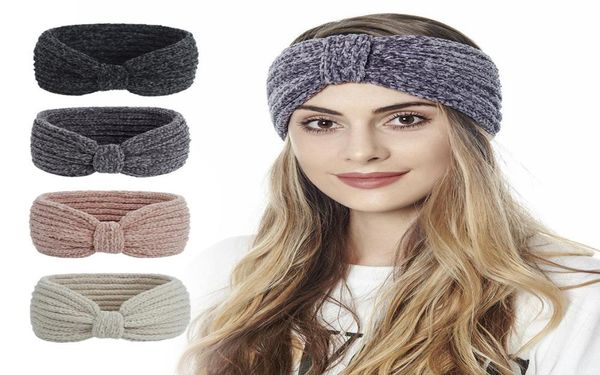 

winter ear warmers headbands women warm knitted headband crochet head wraps for lady girls turban hair band1267799, Silver