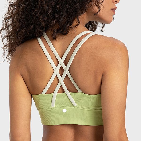 

ll women sports bra crop bodycon lu tank for sports bras girl high elasticity sport tank racerback vest running gym dw367