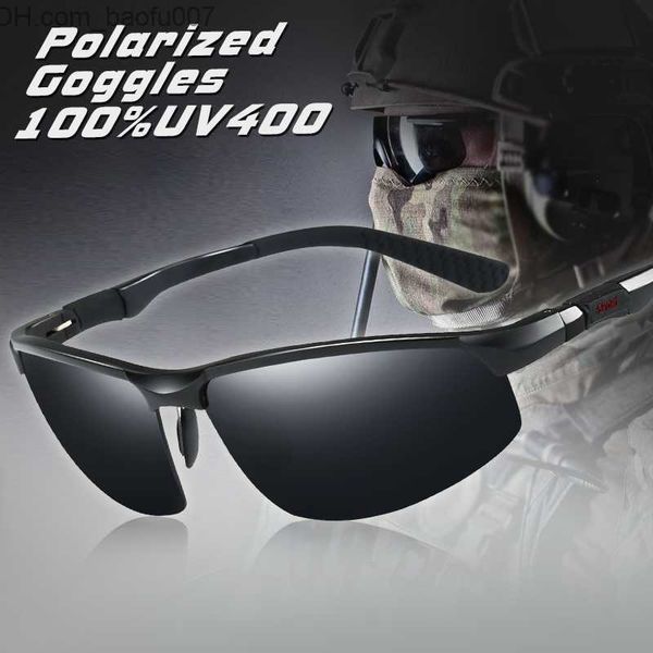 

sunglasses aluminum magnesium men's polarized sunglasses outdoor goggles sports sunglasses driving oculos gafas de sol hombre z230714, White;black