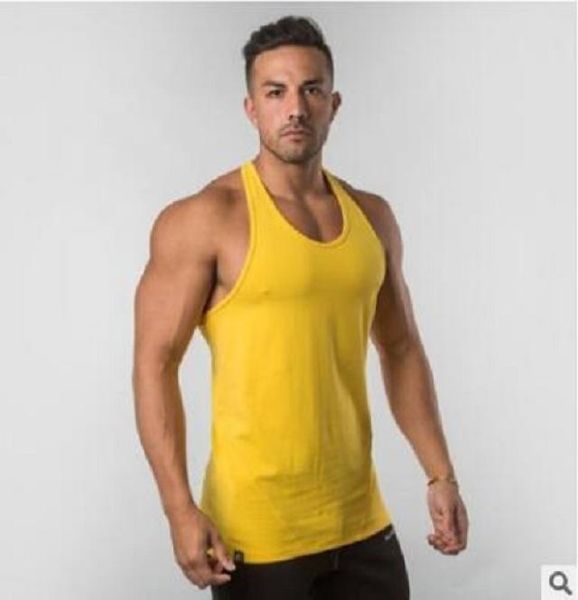 

new designer mens gyms stringer tank casual fitness vest bodybuilding clothing muscle tanks singlet workout sleeveless shirt4658081, White;black