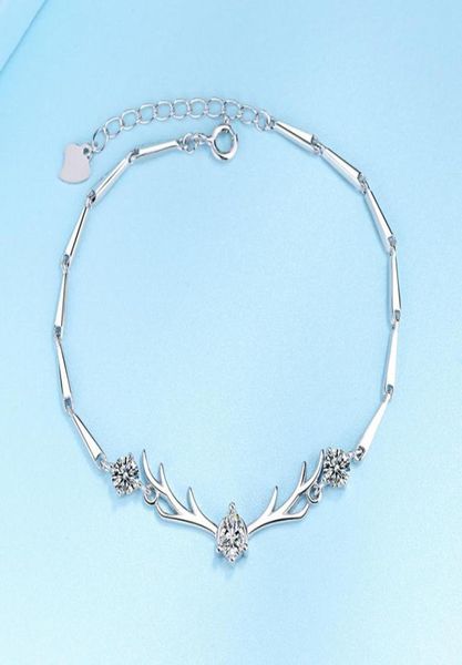 

925 sterling silver one deer with you bracelet simple design antler hand decoration christmas valentine039s day gift6530166, Golden;silver