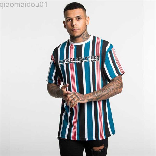 

men's t-shirts stripe gyms t-shirt summer sports running t shirt streetwear male shirts hip hop brand men's clothing quick-drying, White;black
