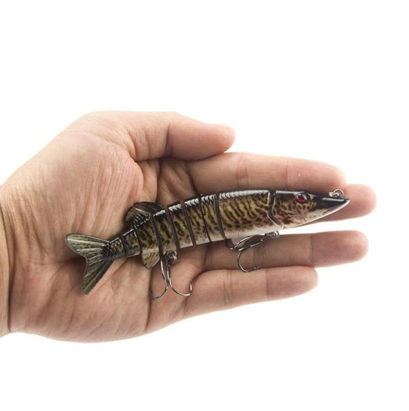 

2 pcssealurer 9segment lifelike hard crankbait lure 12 5cm 20g 3d eyes two hook fishing baits pesca c19041201277s6470068