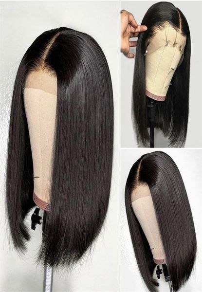 

cut bob wigs pre plucked 360 full lace wig with baby hair smooth straight virgin human hair lace frontal wigs for black women3331464, Black;brown