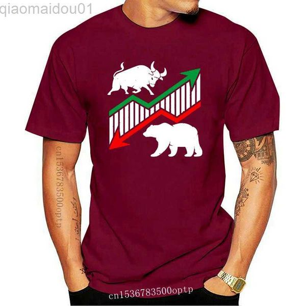 

men's t-shirts new men t shirt bull and bear stock market gift funny shares tshirts women-tshirt l230713, White;black