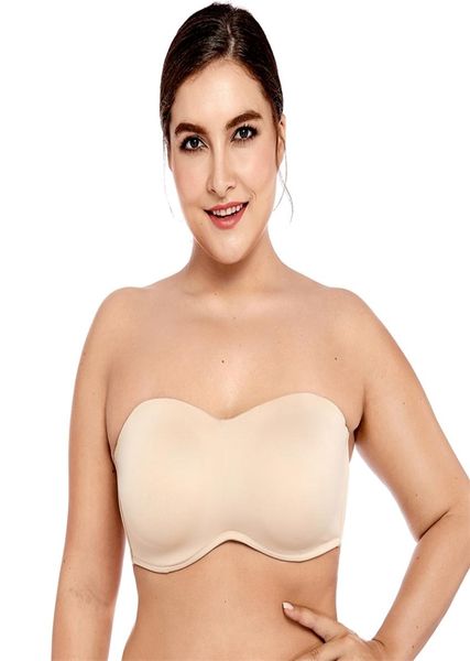

bras women s smooth seamless invisible strapless bra minimizer full coverage underwire bandeau plus size for big busted women 22091213842, Red;black