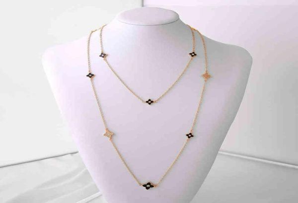 

oyb new fourleaf clover necklace female fashion flower long sweater chain1053537, Silver