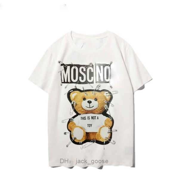 

men t-shirt designer mens t shirt moscino casual bear printing short clothes brand cotton tees us size s-xxl 6 7qwc 2 8mof, White