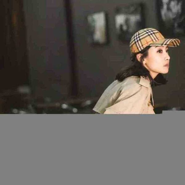 

ball cap burbrerysss caps hat duck womens fashionable and versatile. korean version of the same classic khaki lattice casual street for men, Blue;gray