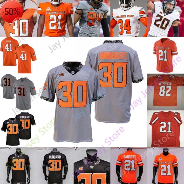 

oklahoma state football jersey ncaa college spencer sanders chuba hubbard tylan wallace bryant mccray johnson ogbongbemiga murray blackmon, Black;red