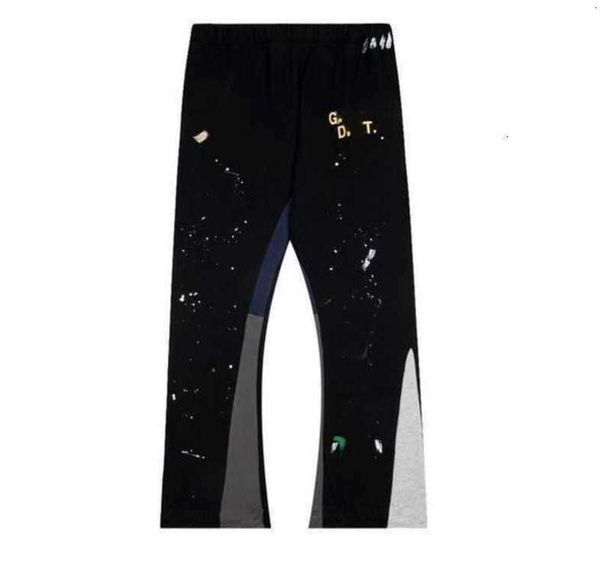 

men's pants jeans galleries depts designer sweatpants sports fashion hand-painted splicing casual gram weight pure cotton terry loose, Black
