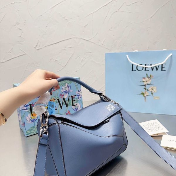 

spliced saddle lady purse loewz bags designer mini puzzle 2023 geometry classic diamond plaid leather handheld bag shoulder crossbody pillow