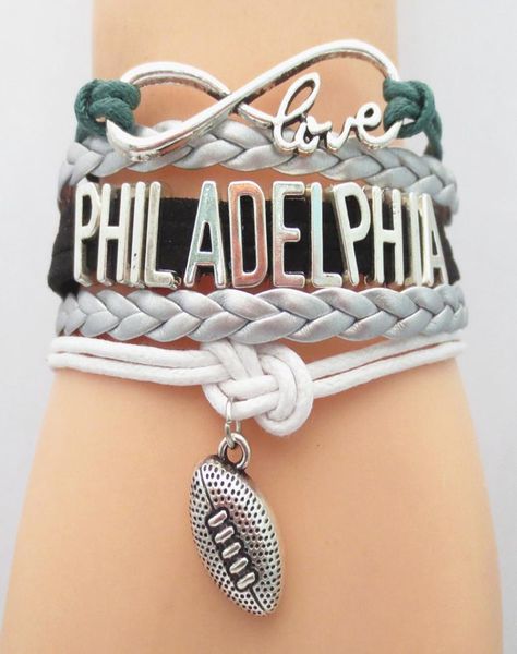 

jewelry infinity love philadelphia football team bracelet customized wristband friendship bracelets b090411483559, Golden;silver