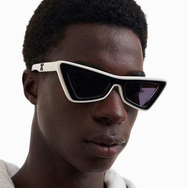 

fashion y2k cat eye sunglasses women men metal hinge sun glasses green white snow shades outdoor hiphop eyewear sg691, White;black