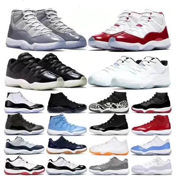 

jumpman 11 basketball shoes men women 11s cherry midnight navy cool grey 25th anniversary bred pure violet mens trainers sport sneakers, Black