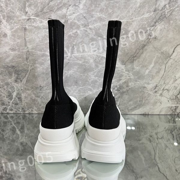 

new luxury boots men's women's running casual shoes couple designer thick bottom comfortable stretch knit black white gray sock sh