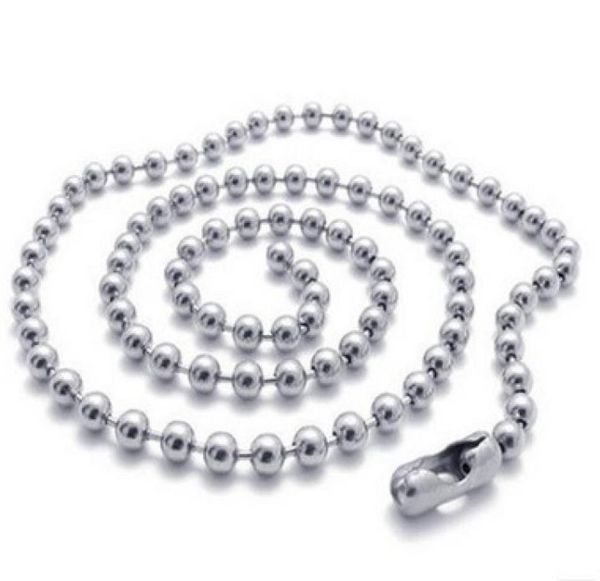 

100pcs 24mm 50cm 60cm 70cm silver tone ball beads beaded necklace chain 5754750