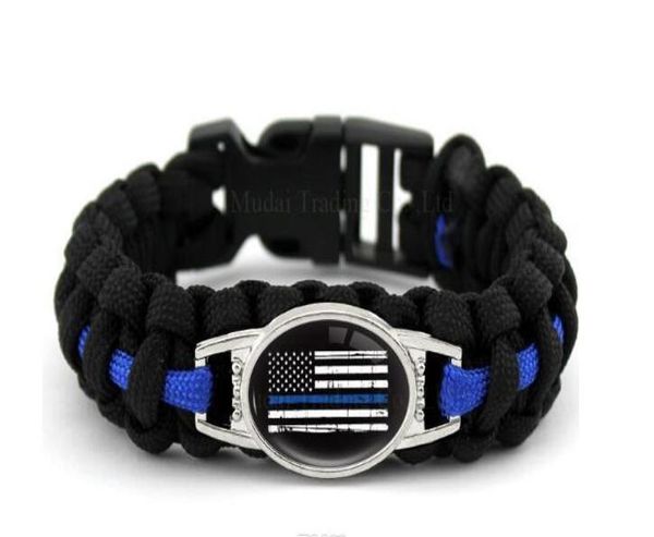 

find similar black blue thin blue line american flag back the blue police paracord survival outdoor camping bracelet for women m9942556, Golden;silver