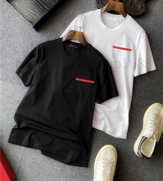 

20ss rs in europe and america summer men's t-shirts classic round neck 100% cotton spring short sleeve tshirts fashion men pullover spo, White;black