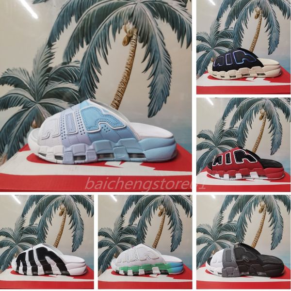 

2023 pippen more uptempos slides sandal men women slippers black white red sports runners slipper pippen slipper sandle mens designer sandal
