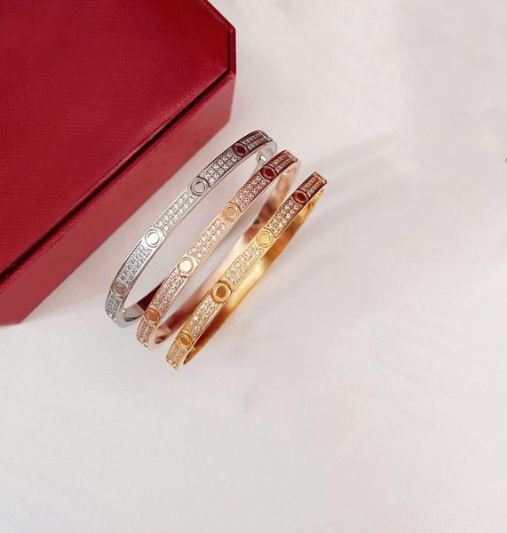 

love bangle designer bracelets set 2 row cz diamonds silver gold screwdriver bracelet5549222, Black