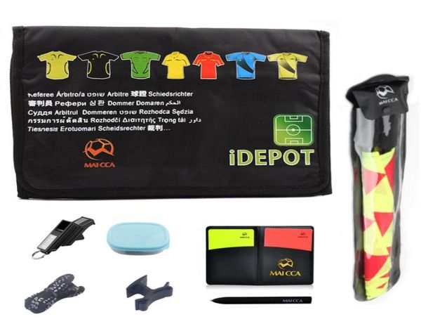 

maicca football referee bag with whistle cards coin barometer professional soccer wallet set for referee sports whole1577586