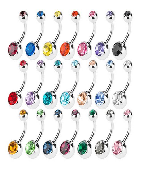 

stainless steel belly button rings navel ring crystal rhinestone body piercing bars jewlery for women039s bikini fashion jewelr2353787, Silver