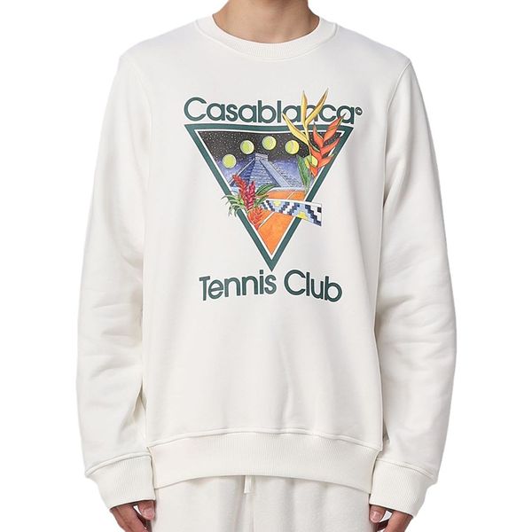 

casablancas mens graphic autumn hoodies designer masao san couple print starts castle sweatshirts womens club loose silk casablacnca long sl, Black