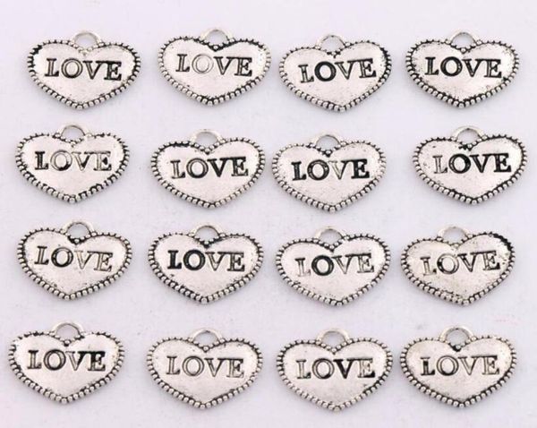 

dots rim love heart charms 200pcslot antique silver pendants fashion jewelry diy l915 136x125mm2876319, Bronze;silver