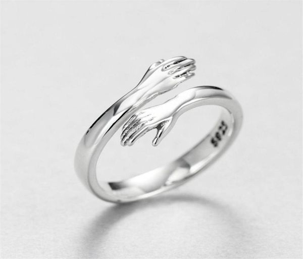 

s2032 fashion jewelry romantic love embrace ring ajustable hug ring7709945, Silver