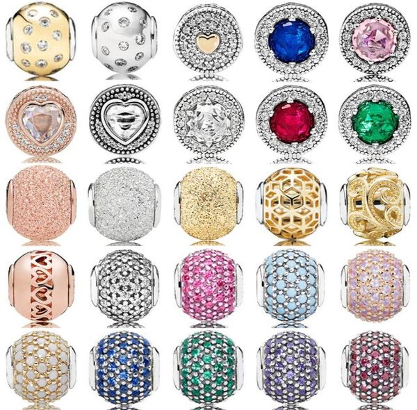 

new fashion genuine 100% 925 sterling silver p studded with stone charm bead fit essence bracelet diy small pendant gifts jewelry5633747, Black