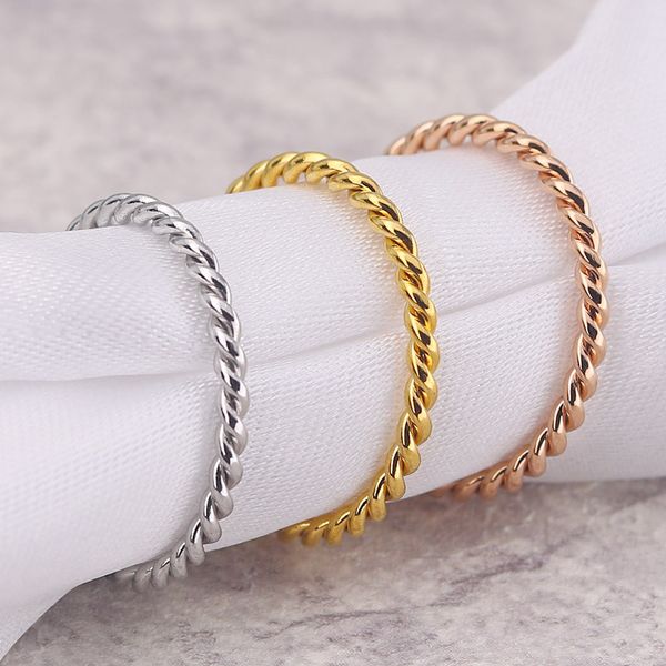 

plain circle twist ins niche temperament light luxury commuter titanium steel ring tail ring couple pair ring ring, Silver