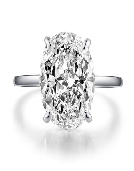 

vecalon dazzing 925 sterling silver engagement ring oval cut 5ct diamond cz wedding band rings for women finger jewelry7513103, Slivery;golden