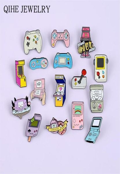 

pins brooches game lovers pet handheld console robot gashapon machines gamepad over 90s enamel pins button badges276n5806569, Gray