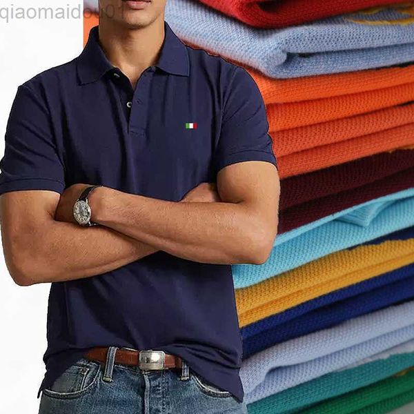 

men's t-shirts men's spring summer 100% cotton lapel t-shirts business casual short sleeve polo shirt male oversize polos homme s-, White;black