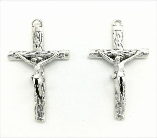 

whole lot 50pcs retro style jesus cross jewelry making diy antique silver charms pendants for earring bracelet necklace 4323m8602000, Bronze;silver