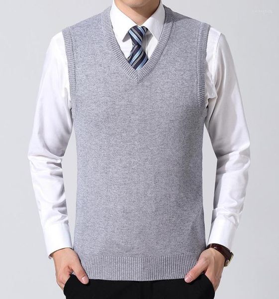 

men039s sweaters 2022 men knitting sweater vest solid color cashmere sleeveless pullover vneck slim knitted waistcoat3608823, White;black