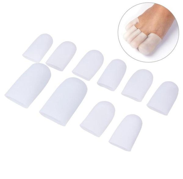 

5 pairs silicone toe sleeve gel toe cap cover protector for corn blisters bunion massager pain relief finger gel tube insoles4488323