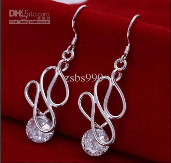 

selling popular 925 silver inlay zircon ed wire drop earrings fashion jewelry 10pairlot9534725