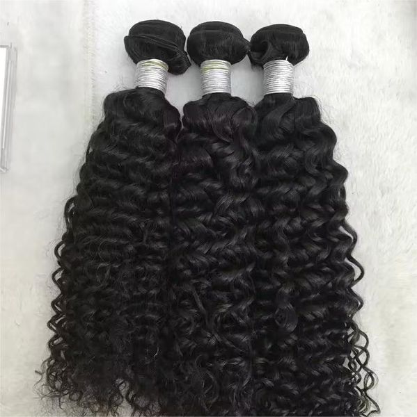 

(3 bundles deal)11a luxury virgin hair silk unprocessed human hair extensions peruvian indian malaysian cambodian brazilian jerry curly hair, Black