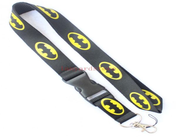 

10pcslot justice league batman lanyard for mp34 cell phone key chain black lanyards whole6318098