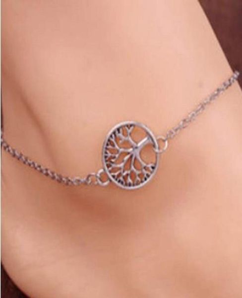 

ankle bracelets girls the tree of life beach anklets foot jewelry antique silver8260384, Red;blue