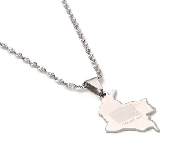 

colombia map pendant necklace for women gold color jewelry map of colombian jewelry9234369, Silver