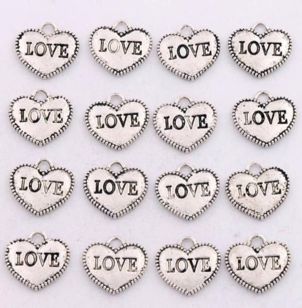 

dots rim love heart charms 200pcslot antique silver pendants fashion jewelry diy l915 136x125mm8070707, Bronze;silver