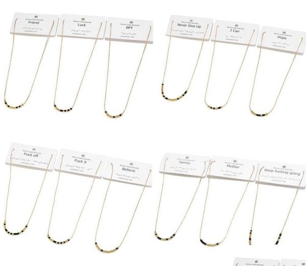 

pendant necklaces morse code necklace with card beads on silk mes friendship necklaces inspirational gifts for women drop delivery6198873, Silver