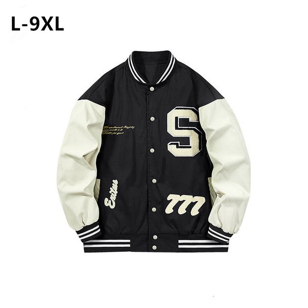 

men's jackets baseball jacket mens bomber plus size 9xl 8xl 6xl clothing male oversized spring autumn students windbreaker korean cool, Black;brown