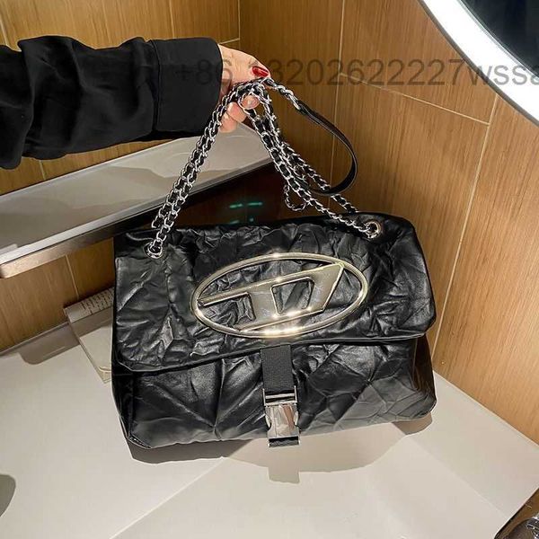 

small fragrance pleated soft leather chain stray bag large capacity dingdang commuter tote women's shoulder messenger bag